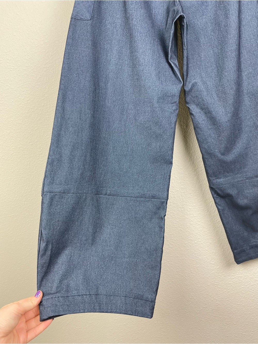 Porto San Francisco Women's 6 Chambray Barrel Leg Capri Pants Patch Pockets Zip - Picture 16 of 16